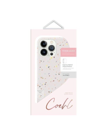 UNIQ Coehl Terrazzo dėklas iPhone 14 Pro - smėlio UNIQ Coehl Terrazzo dėklas iPhone 14 Pro - smėlio