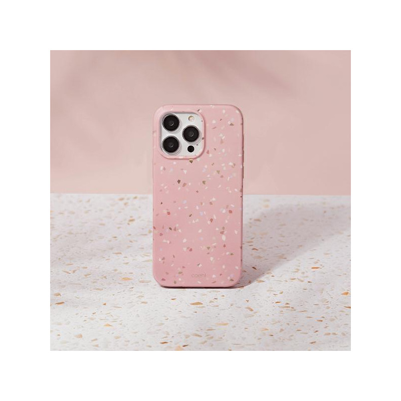 UNIQ Coehl Terrazzo dėklas, skirtas iPhone 14 Pro - rožinis