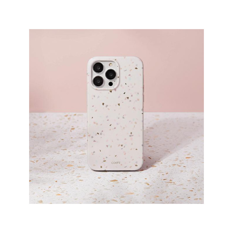 Uniq Coehl Terrazzo dėklas iPhone 14 Pro Max - smėlio