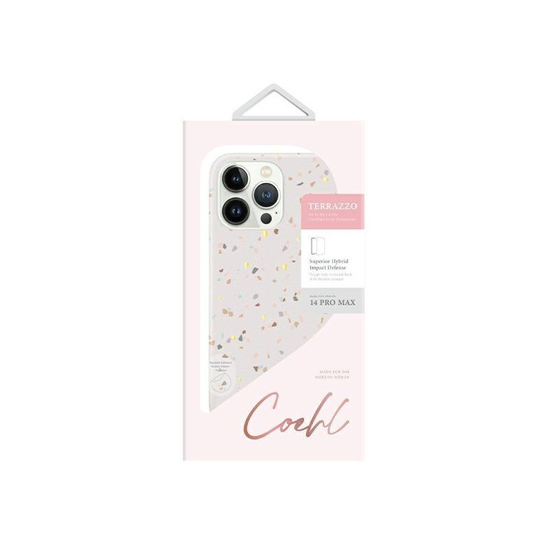 Uniq Coehl Terrazzo dėklas iPhone 14 Pro Max - smėlio