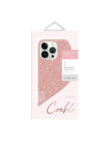 UNIQ Coehl Terrazzo dėklas, skirtas iPhone 14 Pro Max - rožinis UNIQ Coehl Terrazzo dėklas, skirtas iPhone 14 Pro Max - rožinis