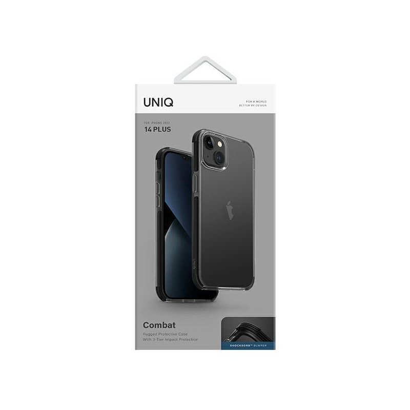 Uniq Combat dėklas iPhone 14 Plus - juodas