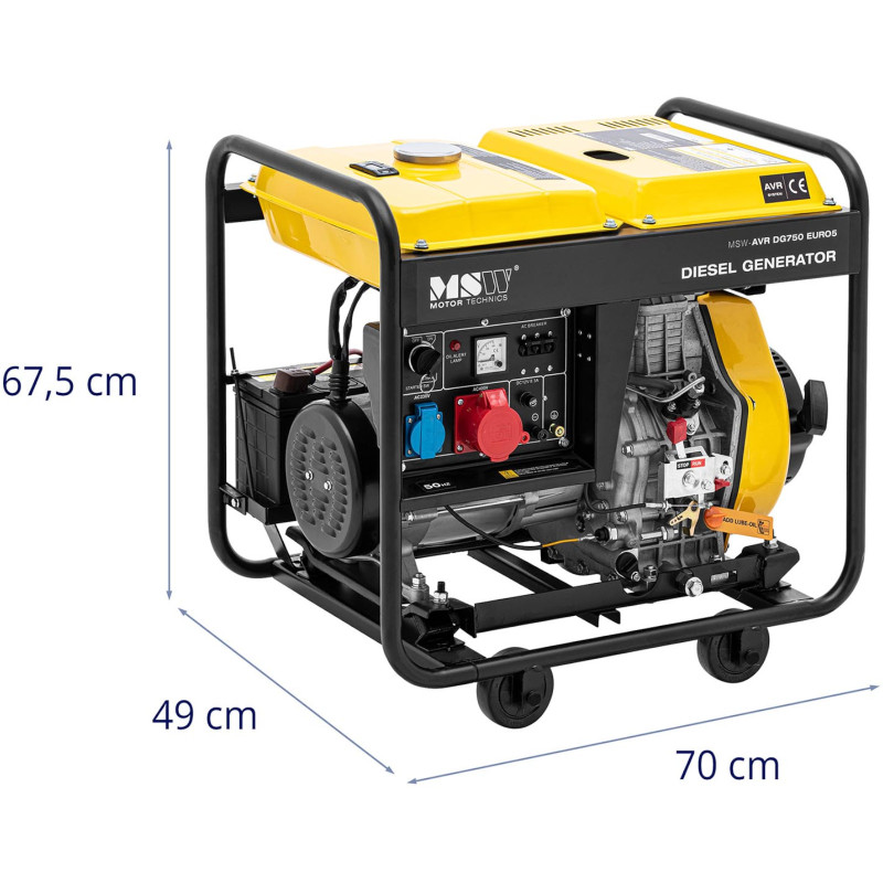 Jėgos generatorius dyzelinis elektros generatorius 12,5 l 230/400 V 5000 W AVR