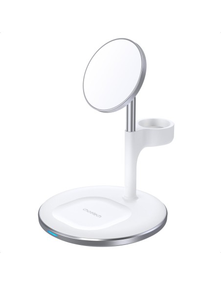 Magnetinis belaidis įkroviklis iPhone AirPods Pro + laikiklis Apple Watch 3in1 baltas Magnetinis belaidis įkroviklis iPhone AirPods Pro + laikiklis Apple Watch 3in1 baltas