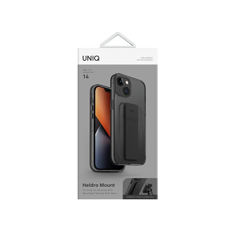 Uniq Heldro Mount dėklas iPhone 14 - juodas