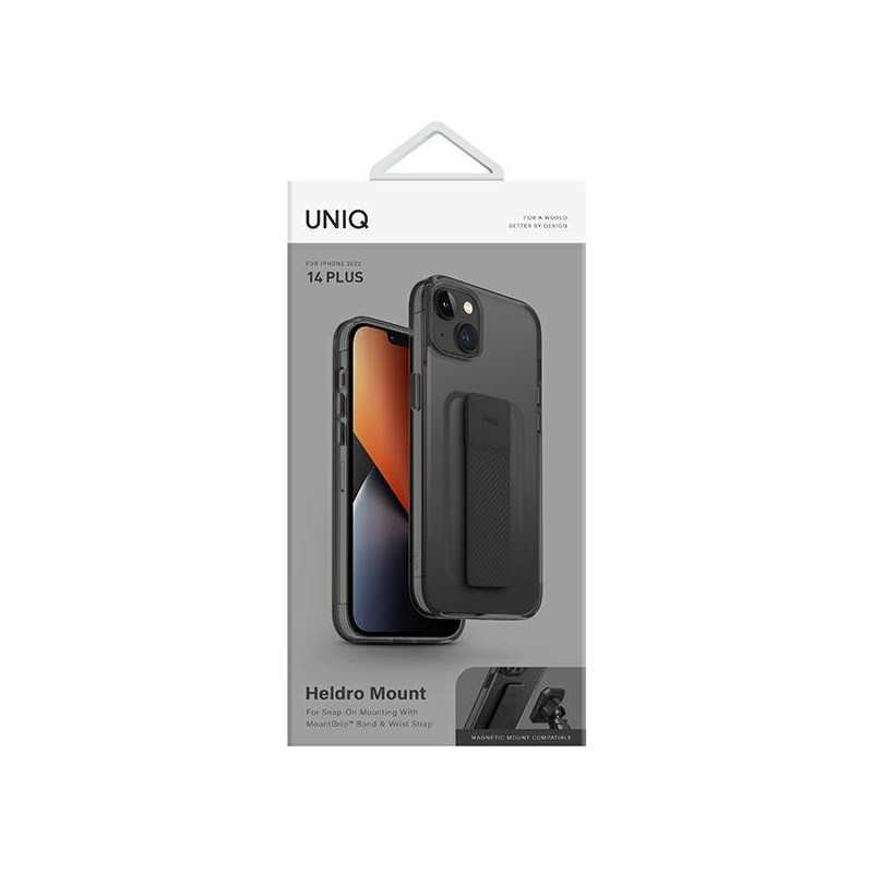 Uniq Heldro Mount dėklas, skirtas iPhone 14 Plus - juodas