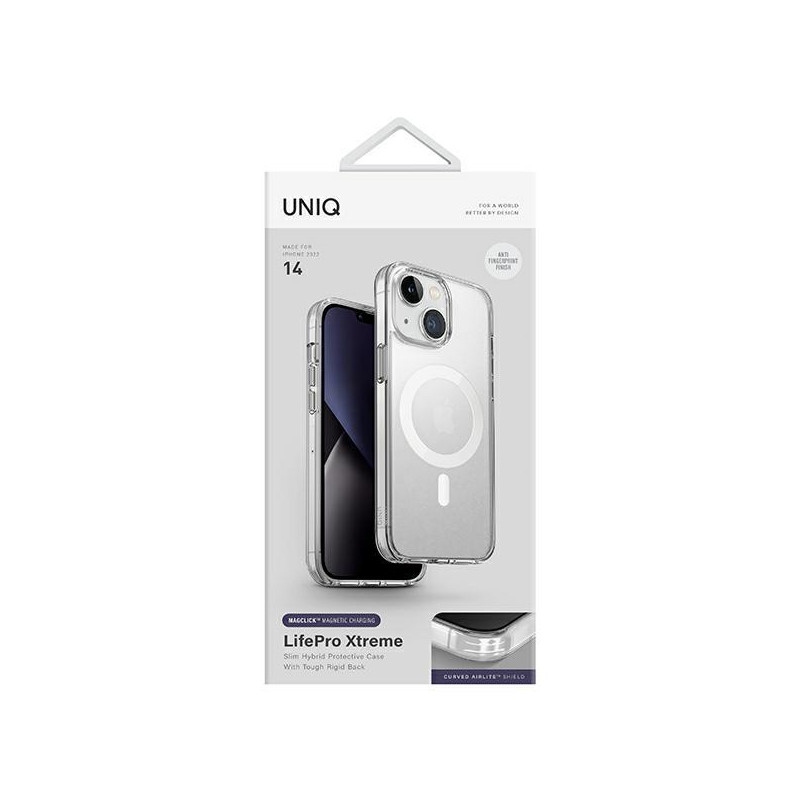Uniq LifePro Xtreme Magclick įkrovimo dėklas iPhone 14 - skaidrus