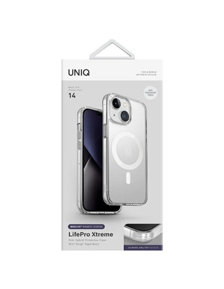 Uniq LifePro Xtreme Magclick įkrovimo dėklas iPhone 14 - skaidrus