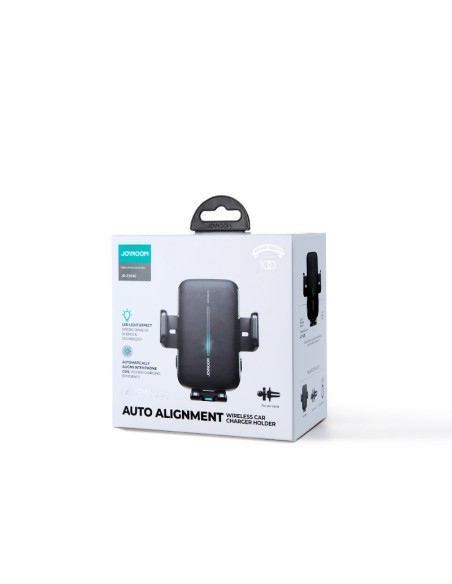 Juodas automobilinis laikiklis su 15W belaidžiu įkrovikliu orlaidei