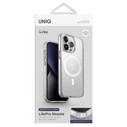 UNIQ LifePro Xtreme Magclick įkrovimo dėklas, skirtas iPhone 14 Pro - skaidrus