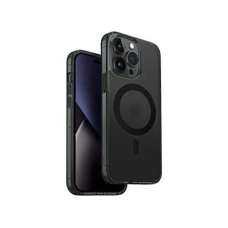 Uniq LifePro Xtreme Magclick įkrovimo dėklas, skirtas iPhone 14 Pro - pilka ir juoda