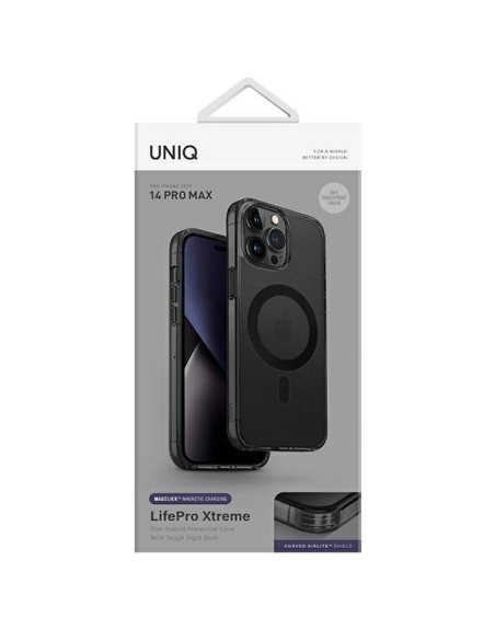 Uniq LifePro Xtreme Magclick įkrovimo dėklas, skirtas iPhone 14 Pro Max - pilka ir juoda Uniq LifePro Xtreme Magclick įkrovimo dėklas, skirtas iPhone 14 Pro Max - pilka ir juoda