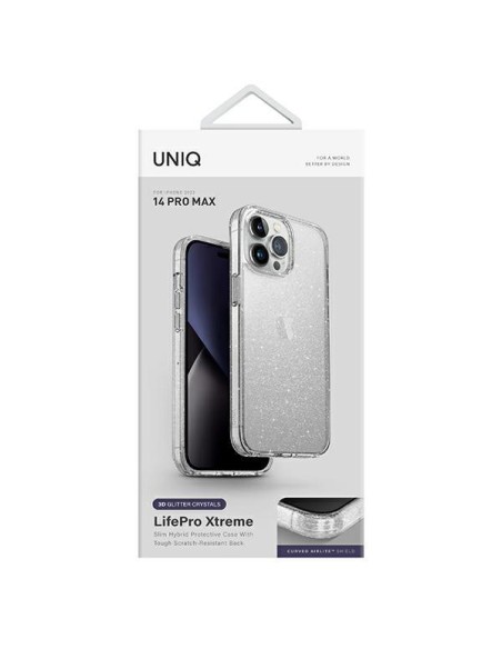 Uniq LifePro Xtreme dėklas, skirtas iPhone 14 Pro Max - skaidrus sidabras