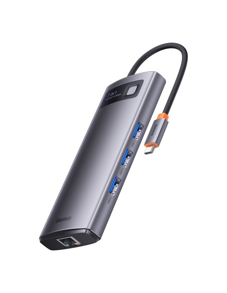 Prijungimo stotis HUB 7in1 USB-C 2xHDMI 3xUSB 3.2 1xPower Delivery RJ-45 Ethernet pilka Prijungimo stotis HUB 7in1 USB-C 2xHDMI 3xUSB 3.2 1xPower Delivery RJ-45 Ethernet pilka