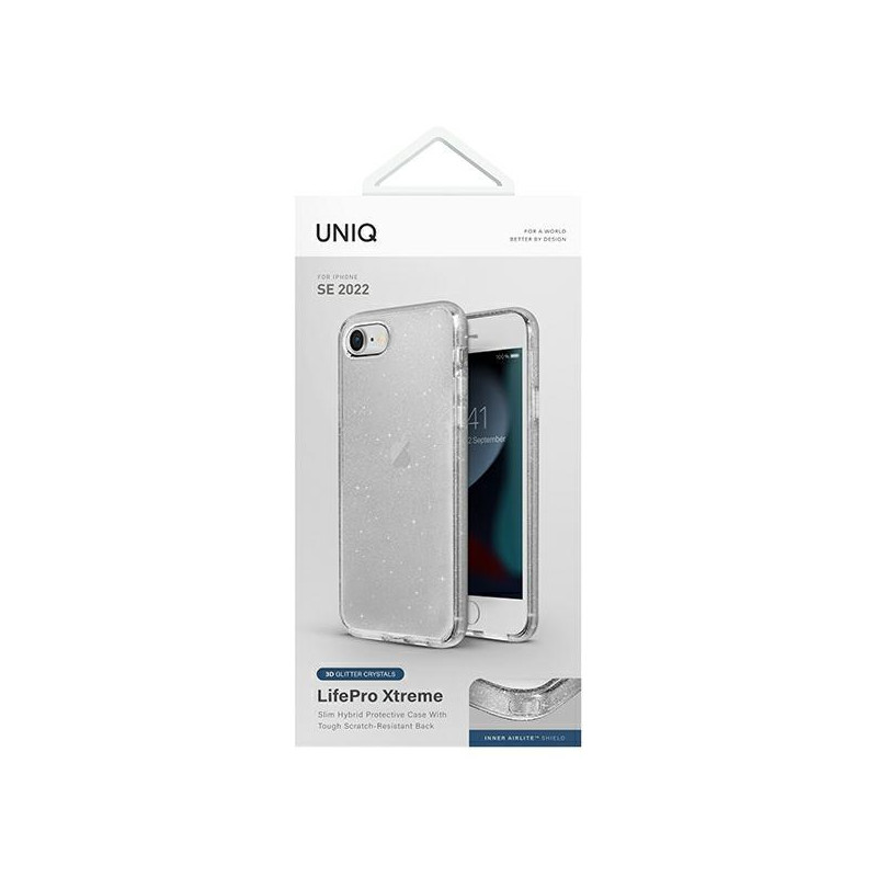 Uniq LifePro Xtreme dėklas, skirtas iPhone 7 / 8 / SE 2020 / SE 2022 - skaidrus sidabras