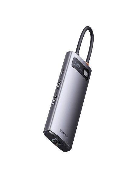 Prijungimo stotis HUB 7in1 USB-C 2xHDMI 3xUSB 3.2 1xPower Delivery RJ-45 Ethernet pilka Prijungimo stotis HUB 7in1 USB-C 2xHDMI 3xUSB 3.2 1xPower Delivery RJ-45 Ethernet pilka