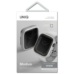 Uniq Moduo dėklas Apple Watch 4/ 5/ 6/ 7/ 8/ SE/ SE2 44/ 45mm – kreidos pilkas