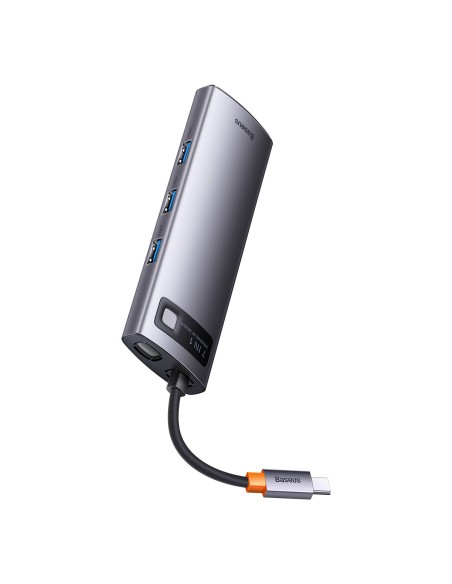 Prijungimo stotis HUB 7in1 USB-C 2xHDMI 3xUSB 3.2 1xPower Delivery RJ-45 Ethernet pilka Prijungimo stotis HUB 7in1 USB-C 2xHDMI 3xUSB 3.2 1xPower Delivery RJ-45 Ethernet pilka