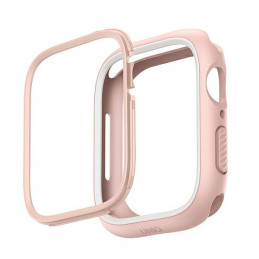 Uniq Moduo dėklas, skirtas Apple Watch 4/ 5/ 6/ 7/ 8/ SE/ SE2 44/ 45mm – rožinė ir balta