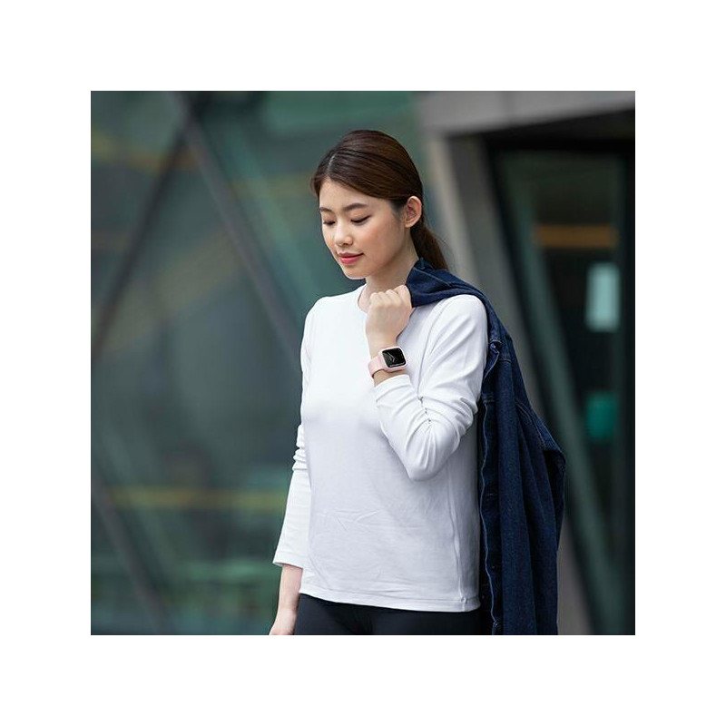 Uniq Moduo dėklas, skirtas Apple Watch 4/ 5/ 6/ 7/ 8/ SE/ SE2 44/ 45mm – rožinė ir balta