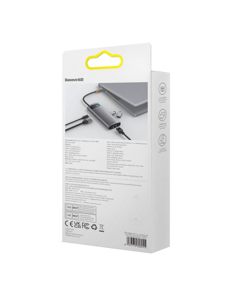 Prijungimo stotis HUB 7in1 USB-C 2xHDMI 3xUSB 3.2 1xPower Delivery RJ-45 Ethernet pilka Prijungimo stotis HUB 7in1 USB-C 2xHDMI 3xUSB 3.2 1xPower Delivery RJ-45 Ethernet pilka