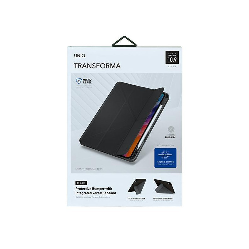 UNIQ Transforma Rigor dėklas, skirtas iPad Air 10.9 (2020) – pilkas