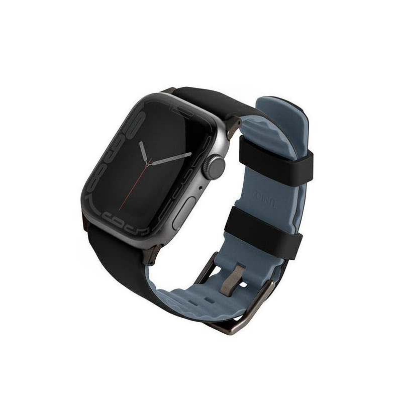 UNIQ Linus dirželis, skirtas Apple Watch 1/ 2/ 3/ 4/ 5/ 6/ 7/ 8/ SE/ SE2 38/ 40/ 41mm – juodas