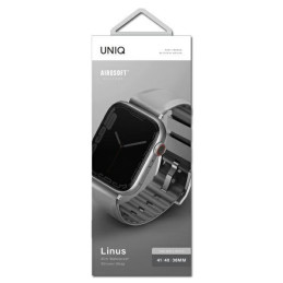 UNIQ Linus dirželis, skirtas Apple Watch 1/ 2/ 3/ 4/ 5/ 6/ 7/ 8/ SE/ SE2 38/ 40/ 41mm – pilkas