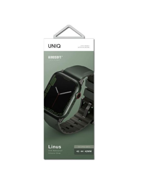 UNIQ Linus dirželis, skirtas Apple Watch 1/ 2/ 3/ 4/ 5/ 6/ 7/ 8/ SE/ SE2/ Ultra 42/ 44/ 45/ 49mm – žalias UNIQ Linus dirželis, skirtas Apple Watch 1/ 2/ 3/ 4/ 5/ 6/ 7/ 8/ SE/ SE2/ Ultra 42/ 44/ 45/ 49mm – žalias