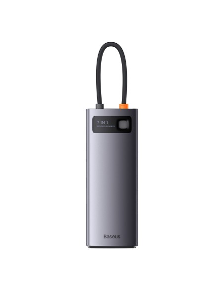 Prijungimo stotis HUB 7in1 USB-C 2xHDMI 3xUSB 3.2 1xPower Delivery RJ-45 Ethernet pilka Prijungimo stotis HUB 7in1 USB-C 2xHDMI 3xUSB 3.2 1xPower Delivery RJ-45 Ethernet pilka