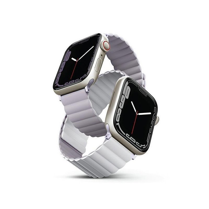 Uniq Revix dirželis skirtas Apple Watch 1/ 2/ 3/ 4/ 5/ 6/ 7/ 8/ SE/ SE2/ Ultra 42/ 44/ 45/ 49mm – alyvinė-balta