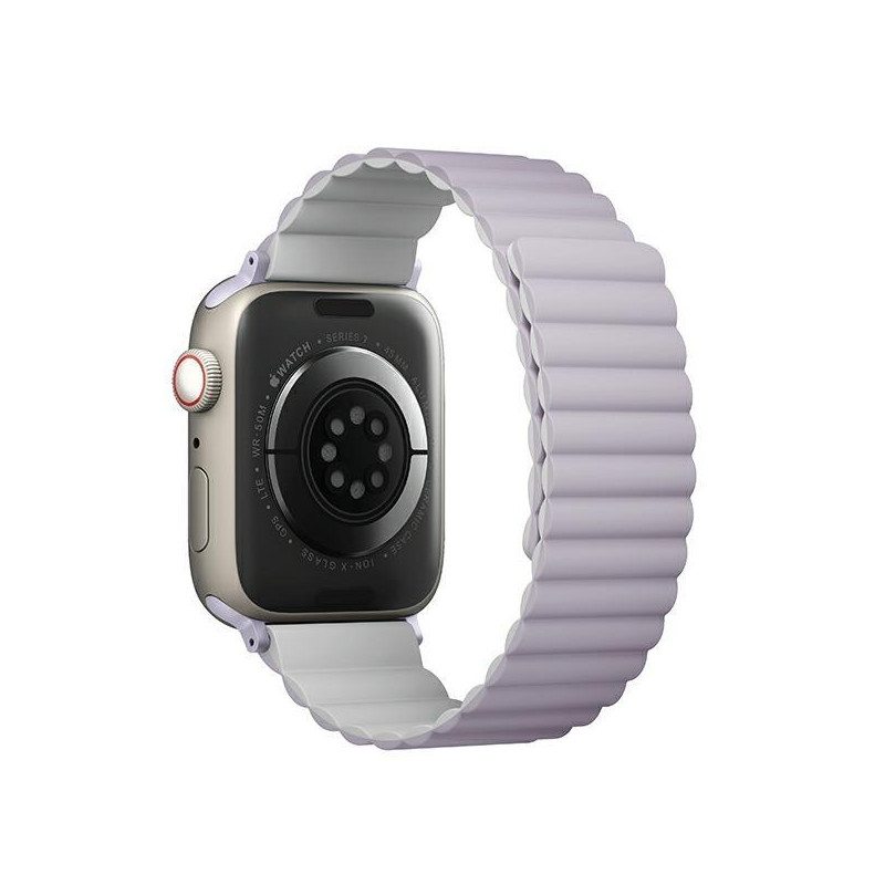 Uniq Revix dirželis skirtas Apple Watch 1/ 2/ 3/ 4/ 5/ 6/ 7/ 8/ SE/ SE2/ Ultra 42/ 44/ 45/ 49mm – alyvinė-balta