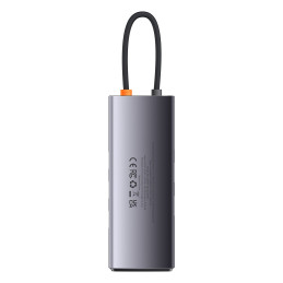 Prijungimo stotis HUB 7in1 USB-C 2xHDMI 3xUSB 3.2 1xPower Delivery RJ-45 Ethernet pilka