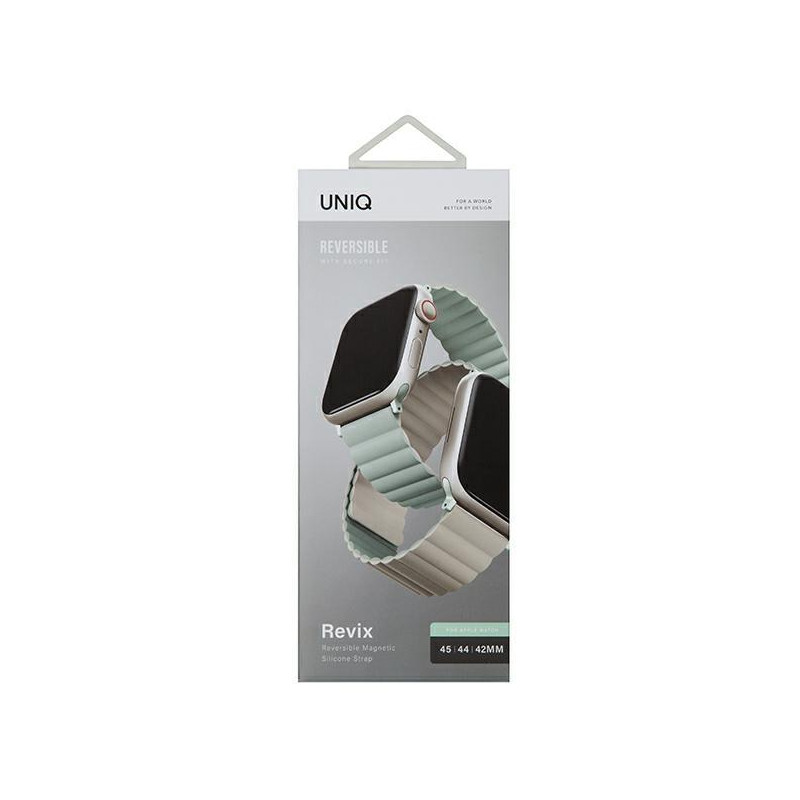 Uniq Revix dirželis, skirtas Apple Watch 1/ 2/ 3/ 4/ 5/ 6/ 7/ 8/ SE/ SE2/ Ultra 42/ 44/ 45/ 49mm – šalavijai smėlio spal...
