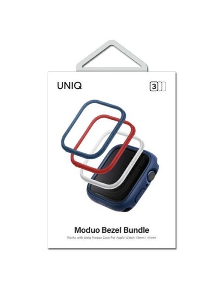 Rėmas Uniq Moduo 3in1 dėklui Apple Watch 4/ 5/ 6/ 7/ 8/ SE/ SE2 44/ 45mm - mėlyna, raudona, balta Rėmas Uniq Moduo 3in1 dėklui Apple Watch 4/ 5/ 6/ 7/ 8/ SE/ SE2 44/ 45mm - mėlyna, raudona, balta