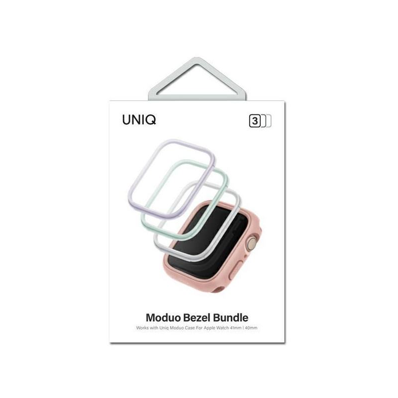 Rėmas, skirtas Uniq Moduo 3in1 dėklui Apple Watch 4/ 5/ 6/ 7/ 8/ SE/ SE2 40/ 41mm - šalavijas, alyvinė, balta