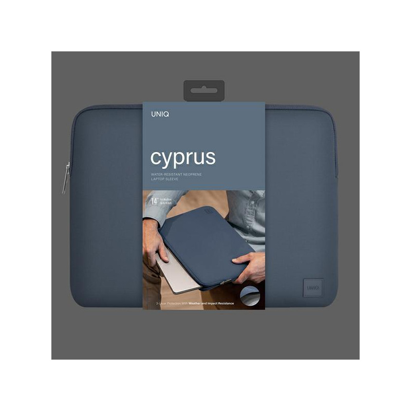 UNIQ Cyprus dėklas 14" nešiojamam kompiuteriui - mėlynas
