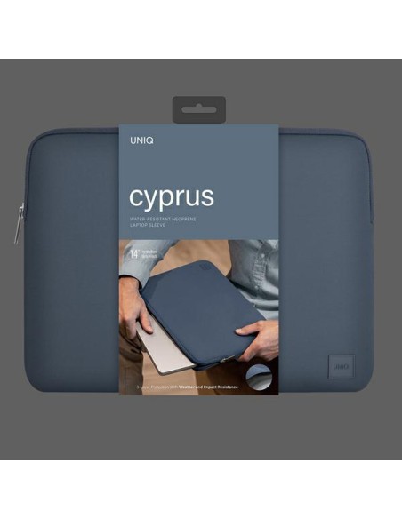 UNIQ Cyprus dėklas 14" nešiojamam kompiuteriui - mėlynas UNIQ Cyprus dėklas 14" nešiojamam kompiuteriui - mėlynas