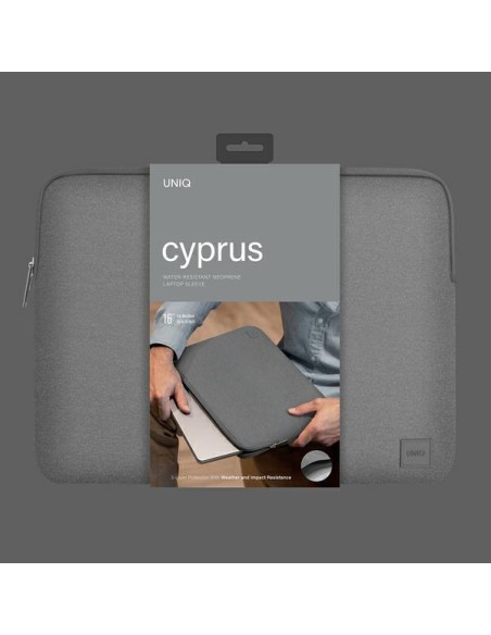 UNIQ Cyprus dėklas 16" nešiojamam kompiuteriui - pilkas UNIQ Cyprus dėklas 16" nešiojamam kompiuteriui - pilkas