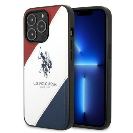 JAV Polo Assn byla Trispalvė reljefinė, skirta iPhone 14 Pro – balta JAV Polo Assn byla Trispalvė reljefinė, skirta iPhone 14 Pro – balta