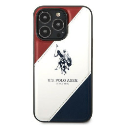 JAV Polo Assn byla Trispalvė reljefinė, skirta iPhone 14 Pro – balta