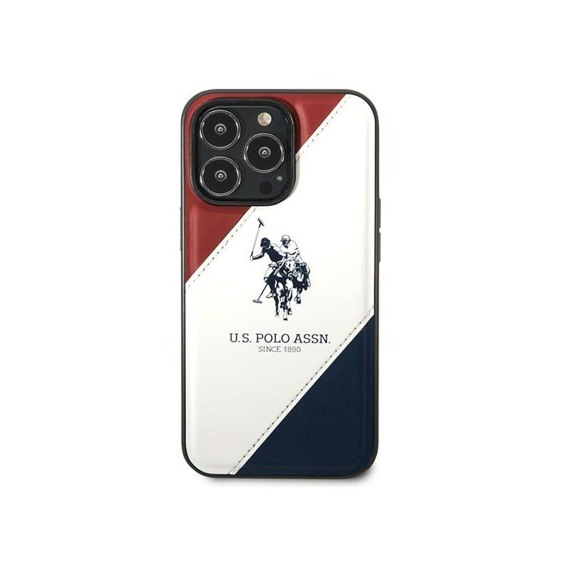 JAV Polo Assn byla Trispalvė reljefinė, skirta iPhone 14 Pro – balta