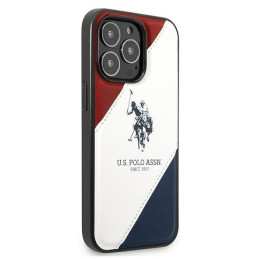 JAV Polo Assn byla Trispalvė reljefinė, skirta iPhone 14 Pro – balta