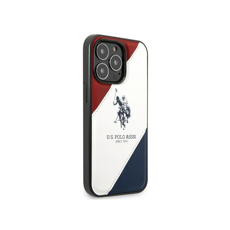 JAV Polo Assn byla Trispalvė reljefinė, skirta iPhone 14 Pro – balta