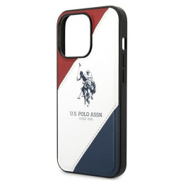 JAV Polo Assn byla Trispalvė reljefinė, skirta iPhone 14 Pro – balta