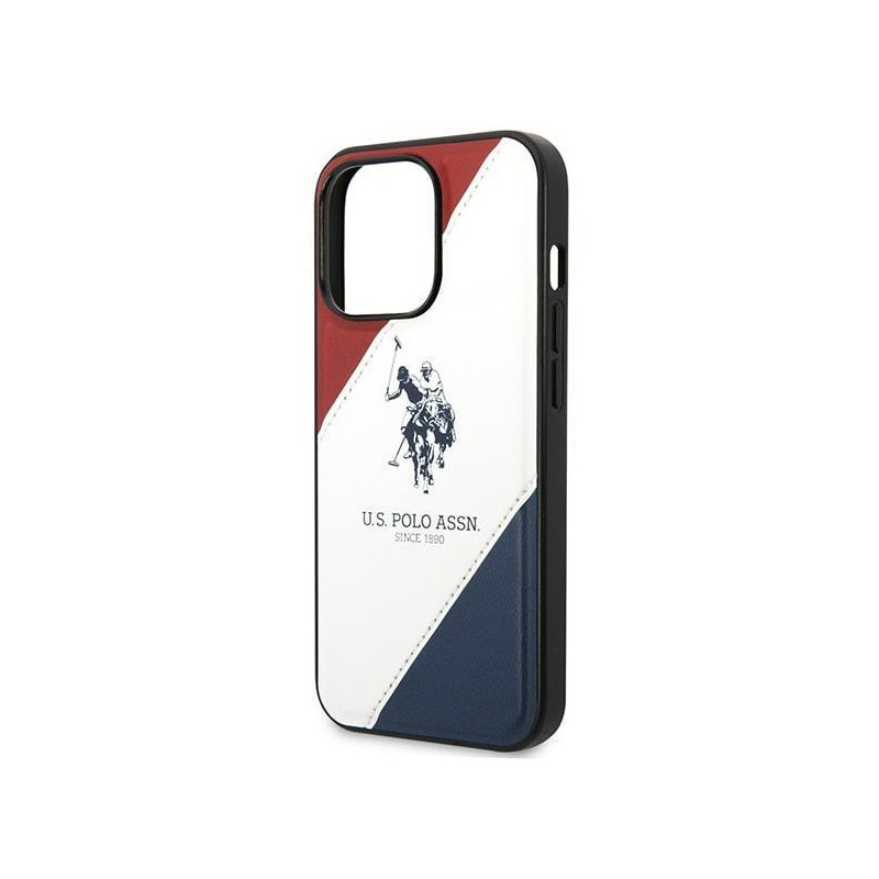 JAV Polo Assn byla Trispalvė reljefinė, skirta iPhone 14 Pro – balta