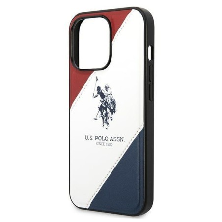 JAV Polo Assn byla Trispalvė reljefinė, skirta iPhone 14 Pro – balta JAV Polo Assn byla Trispalvė reljefinė, skirta iPhone 14 Pro – balta