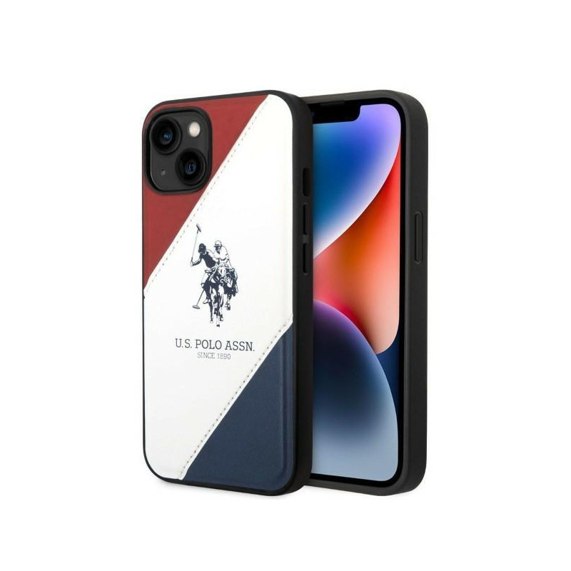 JAV Polo Assn byla Trispalvė Reljefinė, skirta iPhone 14 Plus – balta JAV Polo Assn byla Trispalvė Reljefinė, skirta iPhone 14 Plus – balta