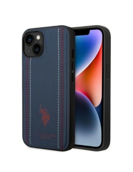 JAV Polo Assn byla Leather Stitch iPhone 14 - tamsiai mėlyna JAV Polo Assn byla Leather Stitch iPhone 14 - tamsiai mėlyna
