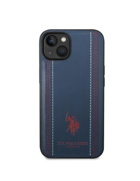 JAV Polo Assn byla Leather Stitch iPhone 14 - tamsiai mėlyna JAV Polo Assn byla Leather Stitch iPhone 14 - tamsiai mėlyna